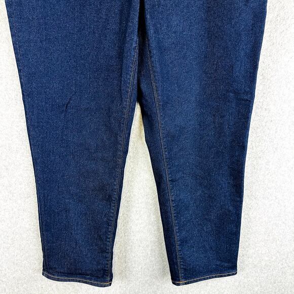 Lands' End Womans Sz 16 Jeans Blue Pockets Denim Dark Wash Taper Straight - Picture 3 of 8